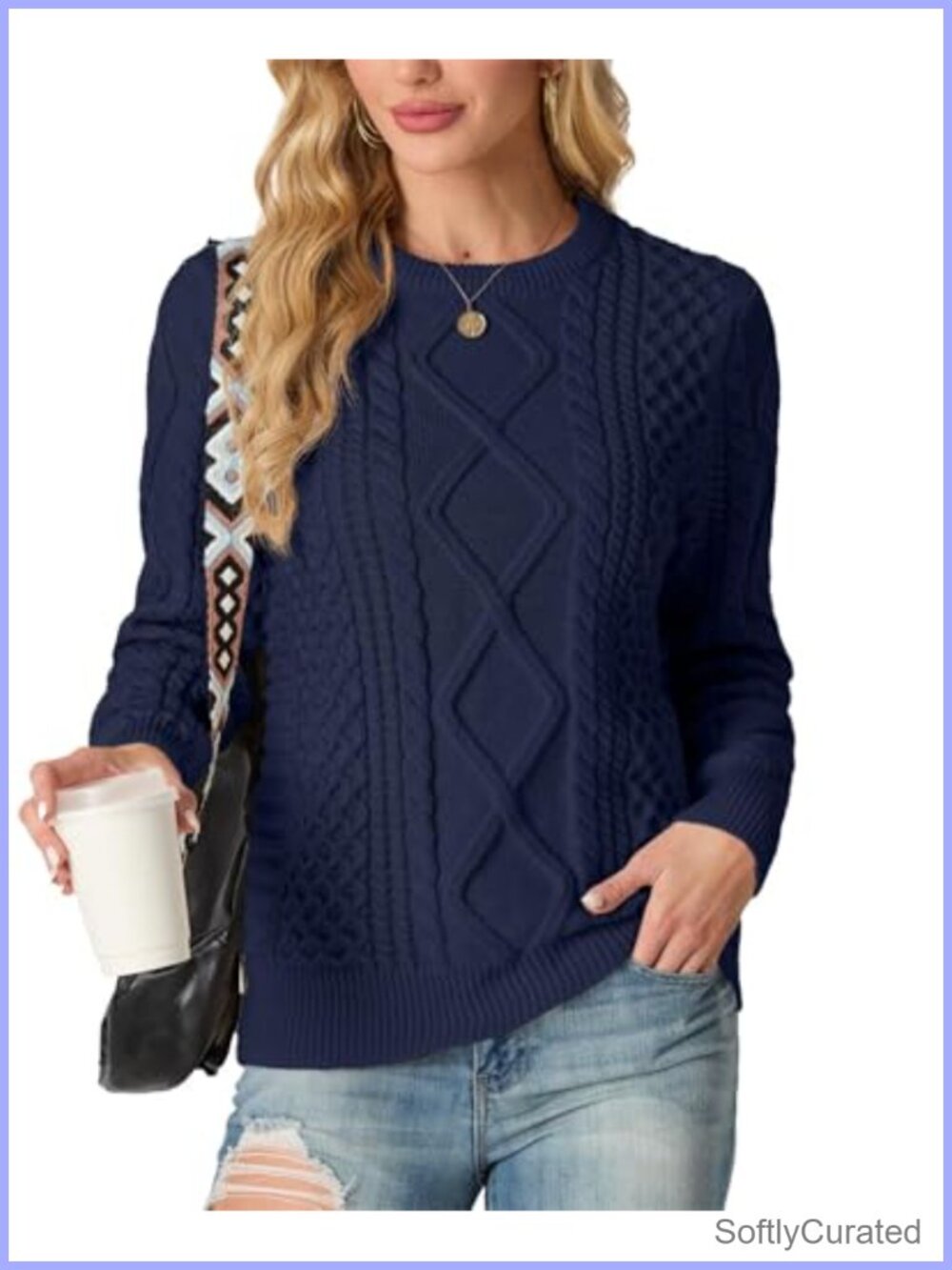 Womens Ribbed Knit Crewneck Pullover Sweater Long Sleeve Casual Fall Winter